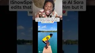 IShowSpeed reacts to the Al Sora edits that fans made of him😭 #shorts #ishowspeed #viral #sora #ai