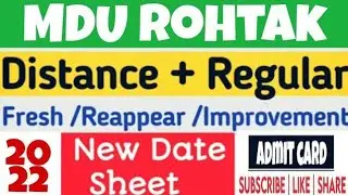 MDU  DDE Exam date sheet 2022//