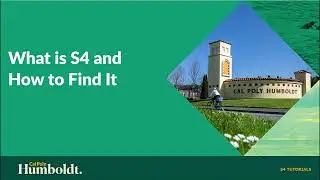 S4 Video 1: What is S4 and how to find it