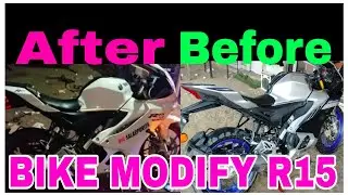 Yamaha R15 Bike Modified PPF White Colour Change Bike modify Video Check out @SahilCarSingar  //