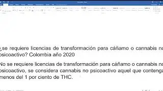&iquest;se requiere licencias de transformaci&oacute;n para c&aacute;&ntilde;amo o cannabis no psicoactivo? Colombia a&ntilde;o 2020