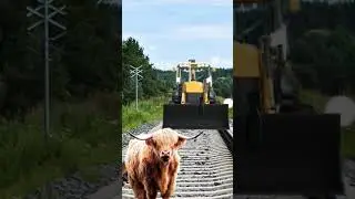 Saving Cow form JCB🚂 vfx magic video  #jcb #cow #rescue #subscribe