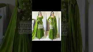 Partywear Sharara Suit Designs 💚 #shararasuit #sharara #punjabisuit #dress #trendyfashion #ytshorts