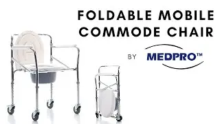 MEDPRO&trade; Foldable & Portable Toilet Commode Chair with 4 Wheels & Brakes Singapore