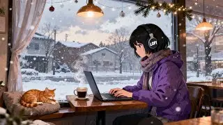 Peaceful Winter Morning Lofi ☕ Focus & Study Beats &ndash; Snowfall Window Background