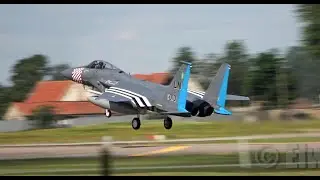 RAF Lakenheath USAF F-15c Heritage Jet   Stunning paint scheme!!!