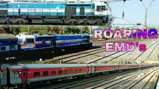 Trains Hauled By Roaring EMD's Konark + Bikaner + Karimnagar + Karaikal Express !!!