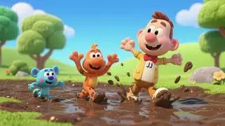 JJ and Friends Wiggle Through the Mud | Nursery Rhymes & Kids Songs 🌧️🐷🎶