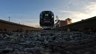 Amtrak 392 Illnois/Saluki Service passing over Gopro at Carbondale, Illnois to Chicago Heading North