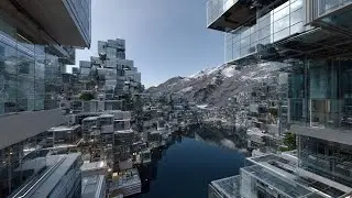 A parallel world cubic city. / Future city drawn by AI / Lo-fi music created by AI