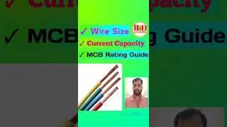 Wire Size and Current Capacity | MCB Rating Guide #Electrical #ElectricalWiring #WireSize #MCB