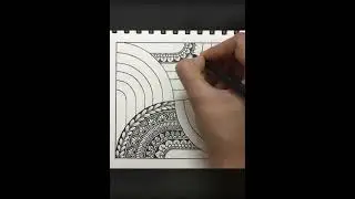 Half Circles 3D Mandala Design in Square | Floral Pattern Mandala Drawing, #shorts