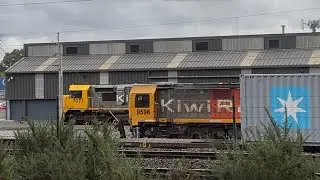DL 9596 with Train 325 yard movement at Te rapa yard Hamilton North Island Main Trunk