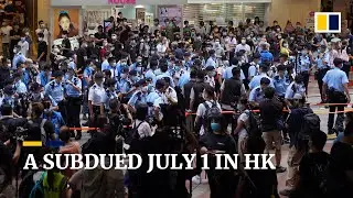 A subdued July 1 handover anniversary as heavy police presence seen on the streets