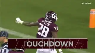 Isaiah Spiller fights off defenders to score touchdown run vs Alabama