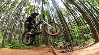 Jumping bikes with my family
