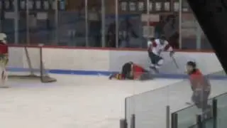 Midget AAA Major scary moment when players goes hard into the boards