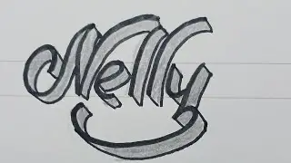 How To Draw 3d Calligraphy Name For Beginners Easy / Drawing Art On Paper Step By Step 46