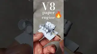 Paper V8 Engine - Miniature Model #paperengine #engine #paperart