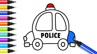 Police Car Easy Drawing Step By Step | BittyBrush For Kids