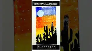 CACTUS PAINTING | Acrylic Painting Idea | The Dimpy Illustration #Shorts #YouTubeShorts #AcrylicIdea