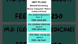 NEETPG 2024 Deemed University Bharti Vidyapeeth Medical College Sangli #neetpg #neetpg2024 #md #ms