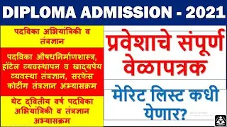 DIPLOMA ADMISSION TIME TABLE 2021, ENGINEERING, PHARMACY DIPLOMA ADMISSION 2021,