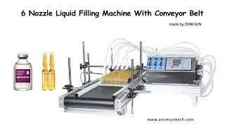 How to use 6 Nozzle Liquid Filling Machine With Conveyor Belt