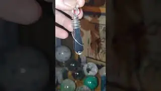 EMF Protection Shungite Pendulum wrapped in Silver Coated Copper Coil #lightworker