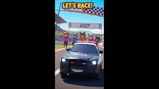 Police Car and Cat Family: Road Race Adventure