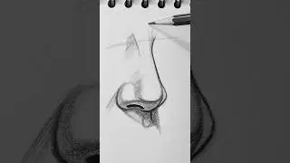 ✨ Easy 3D Nose Drawing Trick 😲 | Pencil Shading Magic Tutorial #shorts