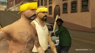 Big Smoke hits a vagos member with a baseball bat &ndash; GTA San Andreas