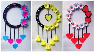 3 Beautiful flower wall hanging / Paper craft for home decoration / DIY Wall Hanging #walldecor #diy