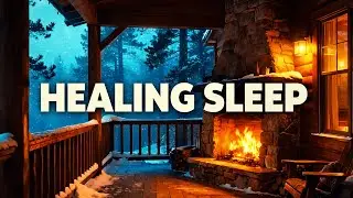 Healing Winter Piano ❄️ Fireplace Ambience | Deep Sleep & Calm Mind