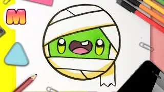 COMO DIBUJAR UNA MOMIA KAWAII 🧡 FACIL Y PASO A PASO 🧡 Como dibujar halloween kawaii