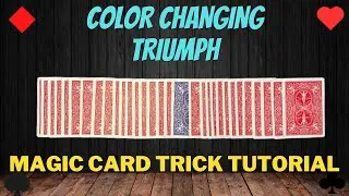 Color Changing Triumph - A Simple Triumph Effect With A Color Change - Magic Card Trick Tutorial 