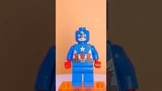LEGO Супергерои - Капитан Америка - Минифигурка в синем костюме, с красными руками! #шорты