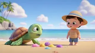 Little Turtle Slow Song | Calm Animal Nursery Rhyme for Kids | Baby Songs & Rhymes for Children