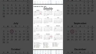 Calendar 1961 #monthsoftheyear