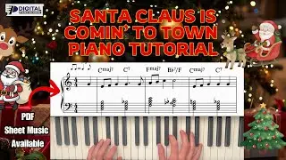 Santa Claus Is Comin' To Town - Piano Tutorial | Jazz Christmas Piano | PDF Sheet Music