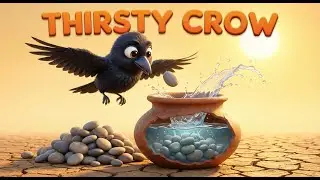 The Thirsty Crow 🐦 | Smart Crow Story for Kids | Moral Story Animation