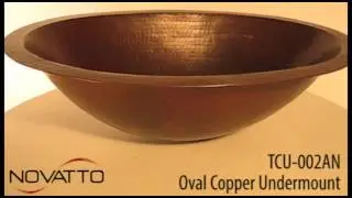TCU-002AN Oval Undermount Copper Bath Sink