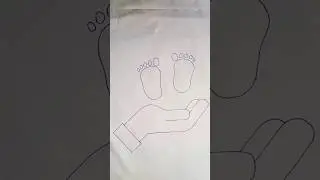 How to Draw Baby Feet In Hand #shorts