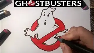 Как нарисовать логотип охотников за привидениями. drawing logo Ghostbusters