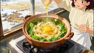 Healing Spring Soup 🌿 | Ghibli Style Cooking ASMR | Shepherd's Purse & Egg Drop 🥣