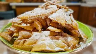 Frappe senza uova e senza lievito; leggere croccanti e friabili 😍👍