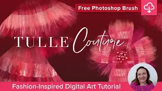 Кисти Photoshop из тюля и органзы разных цветов: демонстрация кистей и урок по созданию цветочных иллюстраций