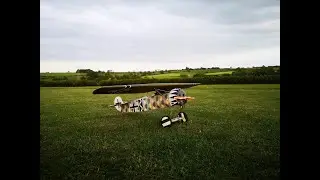 fokker d8 1/4 scale grapo tech kit zenoah 26cc maiden flight rc plane