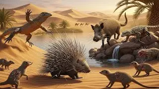 PORCUPINE VS DESERT MONITOR, KOMODO, BOAR, ISLAND MONITOR, MONGOOSE - BRUTAL!