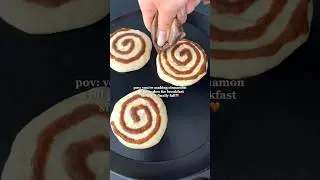 Fluffy Cinnamon Roll Pancakes🧡 #pancakes #easyrecipes #fallrecipes #breakfast